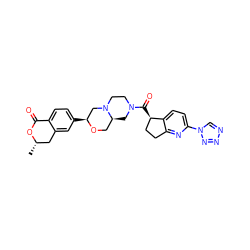 C[C@H]1Cc2cc([C@H]3CN4CCN(C(=O)[C@@H]5CCc6nc(-n7cnnn7)ccc65)C[C@H]4CO3)ccc2C(=O)O1 ZINC000473179674