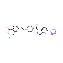 C[C@H]1Cc2cc(CCN3CCN(C(=O)[C@@H]4CCc5nc(-n6cnnn6)ccc54)CC3)ccc2C(=O)O1 ZINC000168528160