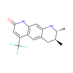 C[C@H]1Cc2cc3c(C(F)(F)F)cc(=O)[nH]c3cc2N[C@@H]1C ZINC000003814396