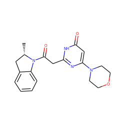 C[C@H]1Cc2ccccc2N1C(=O)Cc1nc(N2CCOCC2)cc(=O)[nH]1 ZINC000068248353