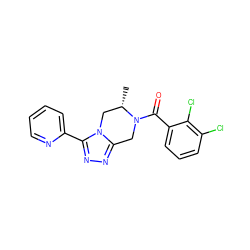 C[C@H]1Cn2c(nnc2-c2ccccn2)CN1C(=O)c1cccc(Cl)c1Cl ZINC000474603346