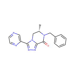 C[C@H]1Cn2c(nnc2-c2cnccn2)C(=O)N1Cc1ccccc1 ZINC000219121740