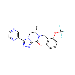 C[C@H]1Cn2c(nnc2-c2cnccn2)C(=O)N1Cc1ccccc1OC(F)(F)F ZINC000219122031