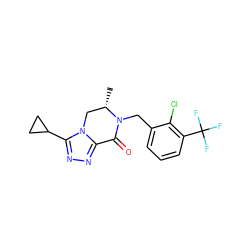 C[C@H]1Cn2c(nnc2C2CC2)C(=O)N1Cc1cccc(C(F)(F)F)c1Cl ZINC000219193948