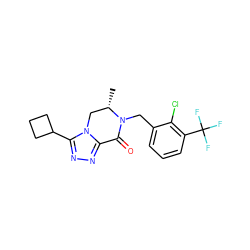 C[C@H]1Cn2c(nnc2C2CCC2)C(=O)N1Cc1cccc(C(F)(F)F)c1Cl ZINC000219193846