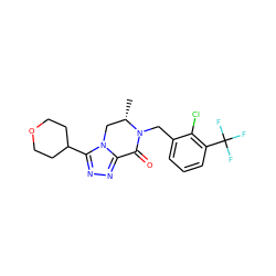 C[C@H]1Cn2c(nnc2C2CCOCC2)C(=O)N1Cc1cccc(C(F)(F)F)c1Cl ZINC000219199807