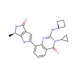 C[C@H]1NC(=O)c2cc(-c3cccc4c(=O)n(C5CC5)c(NC5(C)CCC5)nc34)[nH]c21 ZINC000223419455