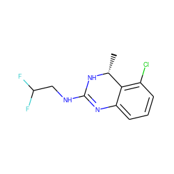 C[C@H]1NC(NCC(F)F)=Nc2cccc(Cl)c21 ZINC000029130379