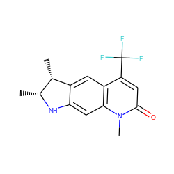 C[C@H]1Nc2cc3c(cc2[C@H]1C)c(C(F)(F)F)cc(=O)n3C ZINC000049756494