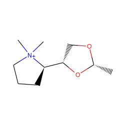 C[C@H]1OC[C@@H]([C@H]2CCC[N+]2(C)C)O1 ZINC000013840316