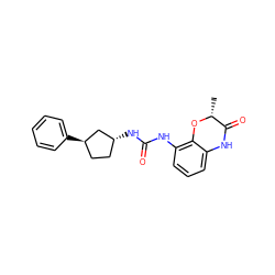 C[C@H]1Oc2c(NC(=O)N[C@@H]3CC[C@@H](c4ccccc4)C3)cccc2NC1=O ZINC000169704866