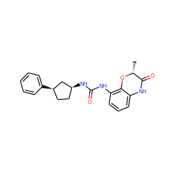 C[C@H]1Oc2c(NC(=O)N[C@H]3CC[C@@H](c4ccccc4)C3)cccc2NC1=O ZINC000169704873