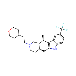 C[C@H]1c2c([nH]c3ccc(C(F)(F)F)cc23)C[C@H]2CCN(CCC3CCOCC3)C[C@@H]21 ZINC000073160963