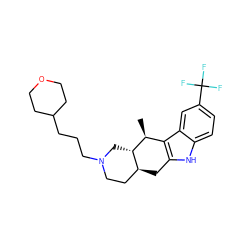 C[C@H]1c2c([nH]c3ccc(C(F)(F)F)cc23)C[C@H]2CCN(CCCC3CCOCC3)C[C@@H]21 ZINC000035819304