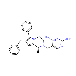 C[C@H]1c2cc(Cc3ccccc3)c(-c3ccccc3)n2CCN1Cc1cnc(N)nc1N ZINC000013520537