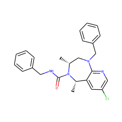 C[C@H]1c2cc(Cl)cnc2N(Cc2ccccc2)C[C@@H](C)N1C(=O)NCc1ccccc1 ZINC001772616284