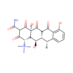 C[C@H]1c2cccc(O)c2C(=O)C2C(=O)[C@]3(O)C(=O)C(C(N)=O)C(=O)[C@@H]([N+](C)(C)C)[C@H]3[C@H](O)[C@H]21 ZINC000028713789