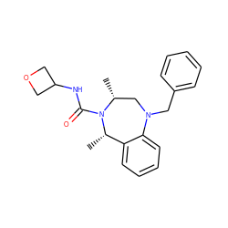 C[C@H]1c2ccccc2N(Cc2ccccc2)C[C@@H](C)N1C(=O)NC1COC1 ZINC001772600416