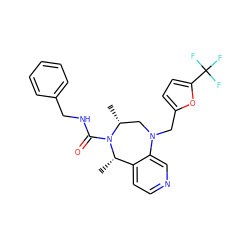 C[C@H]1c2ccncc2N(Cc2ccc(C(F)(F)F)o2)C[C@@H](C)N1C(=O)NCc1ccccc1 ZINC001772650199