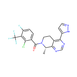 C[C@H]1c2ncnc(-c3ccn[nH]3)c2CCN1C(=O)c1ccc(F)c(C(F)(F)F)c1Cl ZINC000225937730