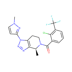 C[C@H]1c2nnn(-c3ccn(C)n3)c2CCN1C(=O)c1cccc(C(F)(F)F)c1Cl ZINC000225981799