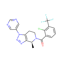 C[C@H]1c2nnn(-c3cncnc3)c2CCN1C(=O)c1cccc(C(F)(F)F)c1Cl ZINC000218498461