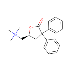 C[N+](C)(C)C[C@@H]1CC(c2ccccc2)(c2ccccc2)C(=O)O1 ZINC000013651096