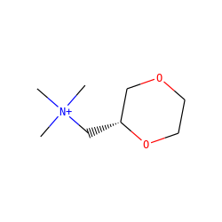 C[N+](C)(C)C[C@@H]1COCCO1 ZINC000004353059