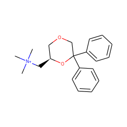 C[N+](C)(C)C[C@H]1COCC(c2ccccc2)(c2ccccc2)O1 ZINC000084723377