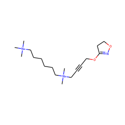 C[N+](C)(C)CCCCCC[N+](C)(C)CC#CCOC1=NOCC1 ZINC000203290883