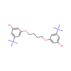 C[N+](C)(C)c1cc(O)cc(OCCCCOc2cc(O)cc([N+](C)(C)C)c2)c1 ZINC000040918478