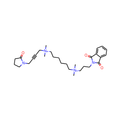 C[N+](C)(CC#CCN1CCCC1=O)CCCCCC[N+](C)(C)CCCN1C(=O)c2ccccc2C1=O ZINC000013679130