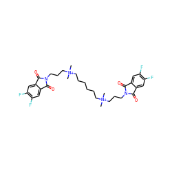 C[N+](C)(CCCCCC[N+](C)(C)CCCN1C(=O)c2cc(F)c(F)cc2C1=O)CCCN1C(=O)c2cc(F)c(F)cc2C1=O ZINC000025988730