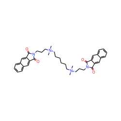 C[N+](C)(CCCCCC[N+](C)(C)CCCN1C(=O)c2cc3ccccc3cc2C1=O)CCCN1C(=O)c2cc3ccccc3cc2C1=O ZINC000025988351