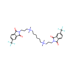 C[N+](C)(CCCCCC[N+](C)(C)CCCN1C(=O)c2ccc(C(F)(F)F)cc2C1=O)CCCN1C(=O)c2ccc(C(F)(F)F)cc2C1=O ZINC000025988722