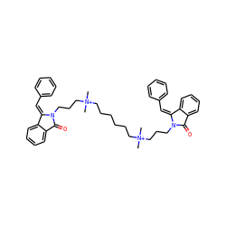 C[N+](C)(CCCCCC[N+](C)(C)CCCN1C(=O)c2ccccc2/C1=C\c1ccccc1)CCCN1C(=O)c2ccccc2/C1=C/c1ccccc1 ZINC000150545679