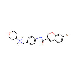 C[N+](C)(Cc1ccc(NC(=O)C2=Cc3ccc(Br)cc3OC2)cc1)C1CCOCC1 ZINC000034804385