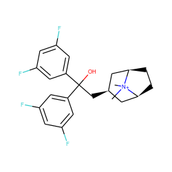 C[N+]1(C)[C@H]2CC[C@@H]1C[C@H](CC(O)(c1cc(F)cc(F)c1)c1cc(F)cc(F)c1)C2 ZINC000103234813