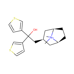 C[N+]1(C)[C@H]2CC[C@@H]1C[C@H](CC(O)(c1ccsc1)c1ccsc1)C2 ZINC000103235724