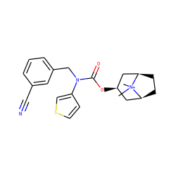 C[N+]1(C)[C@H]2CC[C@@H]1C[C@H](OC(=O)N(Cc1cccc(C#N)c1)c1ccsc1)C2 ZINC000101151899
