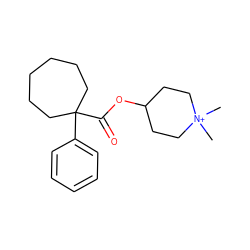 C[N+]1(C)CCC(OC(=O)C2(c3ccccc3)CCCCCC2)CC1 ZINC000043195396