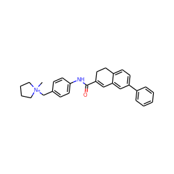 C[N+]1(Cc2ccc(NC(=O)C3=Cc4cc(-c5ccccc5)ccc4CC3)cc2)CCCC1 ZINC000006519726