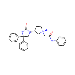 C[N@+]1(CC(=O)Nc2ccccc2)CC[C@@H](N2CC(c3ccccc3)(c3ccccc3)NC2=O)C1 ZINC000261071644