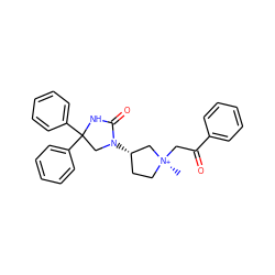 C[N@+]1(CC(=O)c2ccccc2)CC[C@H](N2CC(c3ccccc3)(c3ccccc3)NC2=O)C1 ZINC000253684413