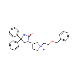 C[N@+]1(CCOCc2ccccc2)CC[C@H](N2CC(c3ccccc3)(c3ccccc3)NC2=O)C1 ZINC000253684872