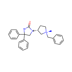 C[N@+]1(Cc2ccccc2)CC[C@@H](N2CC(c3ccccc3)(c3ccccc3)NC2=O)C1 ZINC000261129643