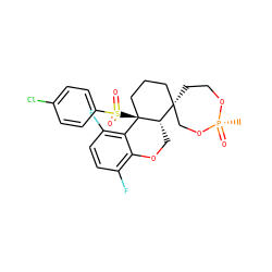 C[P@@]1(=O)OCC[C@]2(CCC[C@@]3(S(=O)(=O)c4ccc(Cl)cc4)c4c(F)ccc(F)c4OC[C@@H]23)CO1 ZINC000205636700