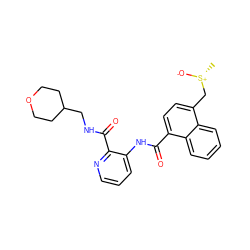 C[S@@+]([O-])Cc1ccc(C(=O)Nc2cccnc2C(=O)NCC2CCOCC2)c2ccccc12 ZINC000095595025