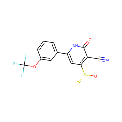 C[S@@+]([O-])c1cc(-c2cccc(OC(F)(F)F)c2)[nH]c(=O)c1C#N ZINC000263620692