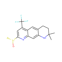 C[S@@+]([O-])c1cc(C(F)(F)F)c2cc3c(cc2n1)NC(C)(C)CC3 ZINC000027415171